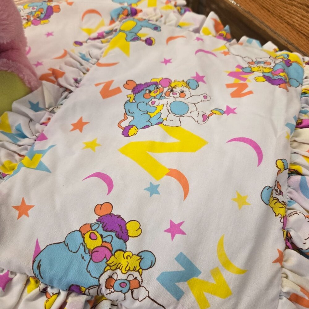 1980's Vintage Popples Bedding RARE find! Baby Crib set quilt pillow bumper Pad